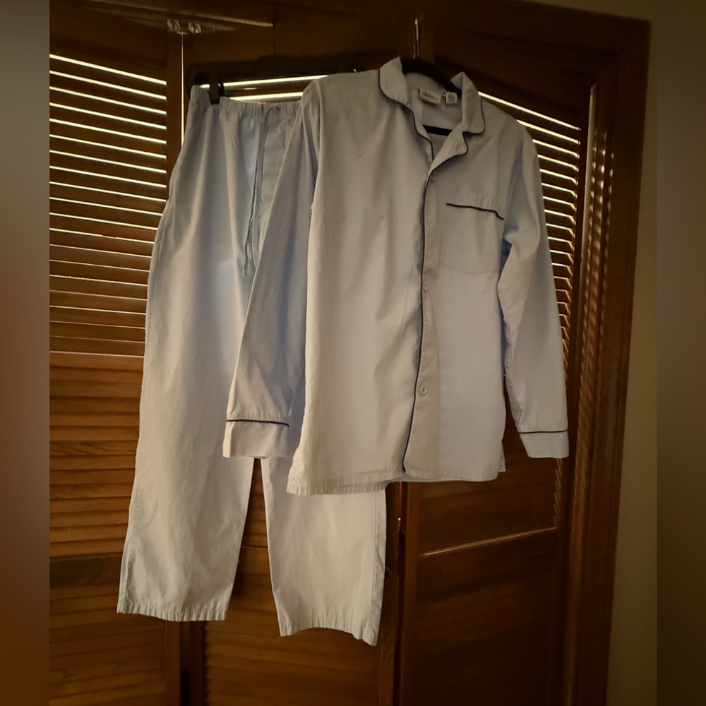 Vermont Country Store Blue Cotton Menswear Style Pajamas. Sz Small Men's/Unisex